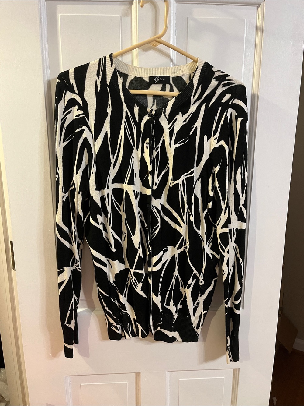 Black and White Abstract Cardigan